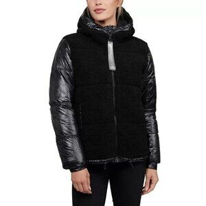 Kendall & Kylie reversible thick winter snow puffer Sherpa jacket coat bomber